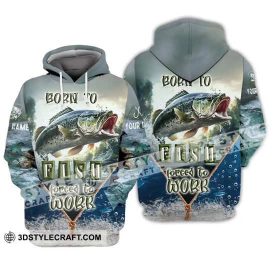 Unisex Shirt - Custom Name Fisher Shirt, Born To Fish Forced To Work style option 3