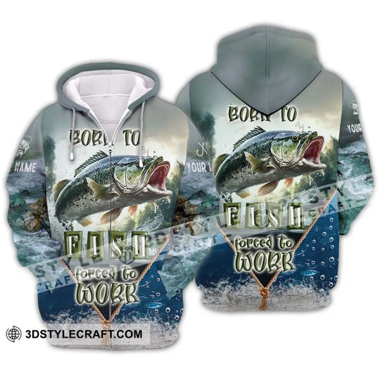 Unisex Shirt - Custom Name Fisher Shirt, Born To Fish Forced To Work style option 2