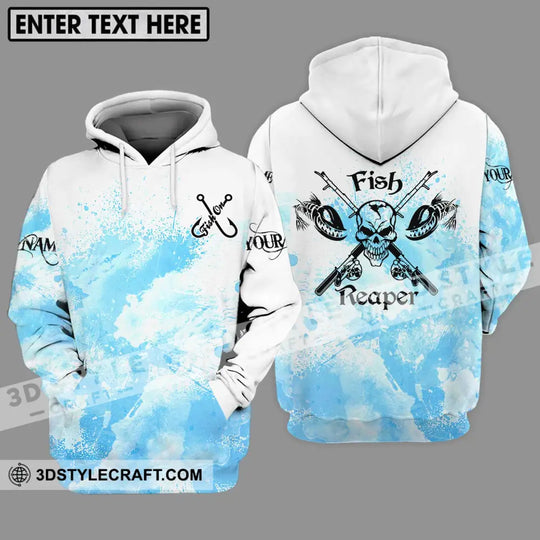 Unisex Shirt - Custom Name Fishing Shirt, Fish Skull Reaper style option 3