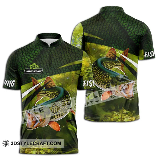 Unisex Shirt - Custom Name Fishing Green Shirt style option 3