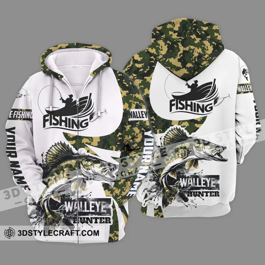Unisex Shirt - Custom Name Fishing Shirt, Walleye Fish Hunter style option 2