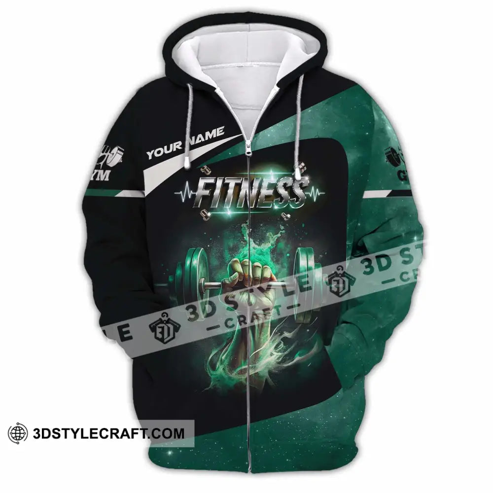Unisex Shirt Custom Name Fitness Gym Lover Gift Zipper Hoodie / S T-Shirt