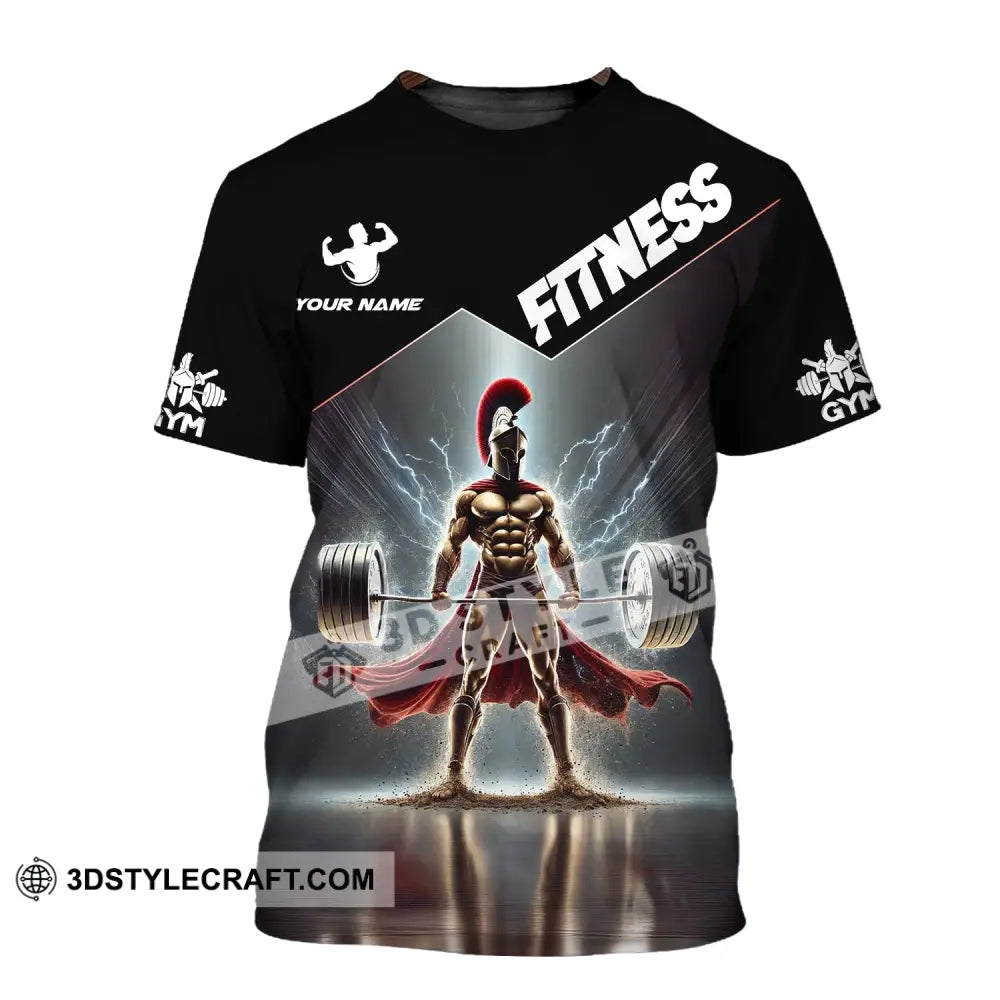 Unisex Shirt Custom Name Fitness Work Out Long Sleeve Gym T-Shirt / S T-Shirt