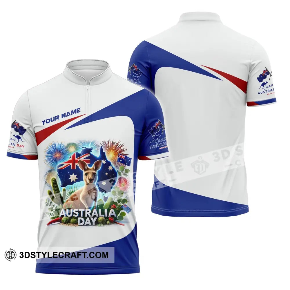 Unisex Shirt Custom Name For Australia Lover T-Shirt Hoodie Long Sleeve Zipper Polo / S T-Shirt