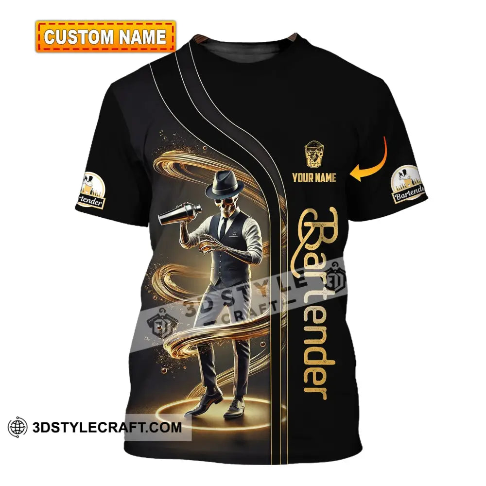 Unisex Shirt Custom Name For Bartender T-Shirt Hoodie Long Sleeve T-Shirt
