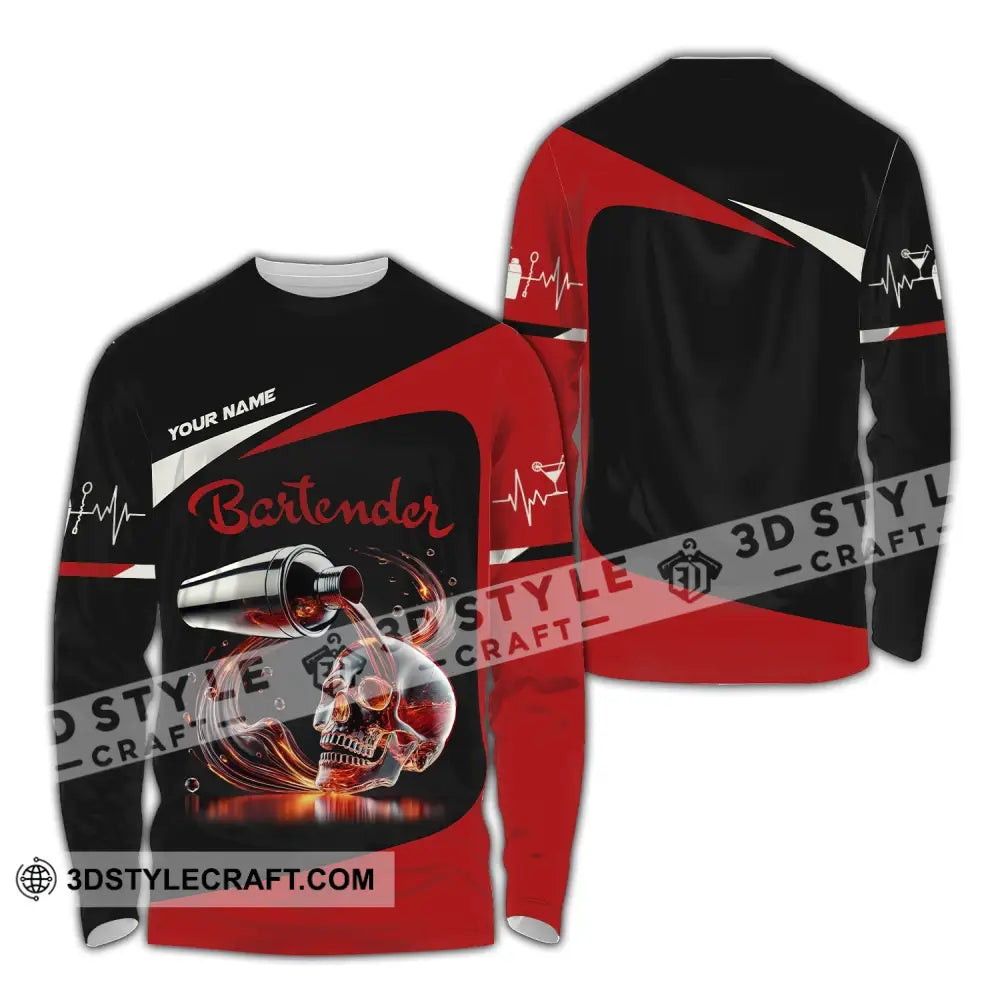 Unisex Shirt Custom Name For Bartender T-Shirt Hoodie Long Sleeve / S T-Shirt