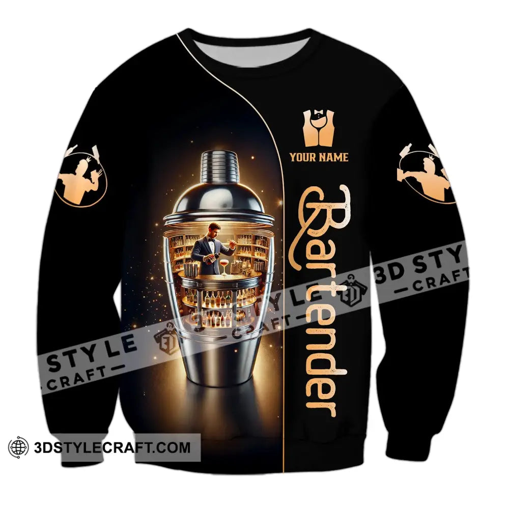 Unisex Shirt Custom Name For Bartender T-Shirt Hoodie Long Sleeve / S T-Shirt