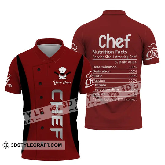 Unisex Shirt, Custom Name Shirt for Chef, Chef Nutrition Fact, Cooking Apparel style option 4