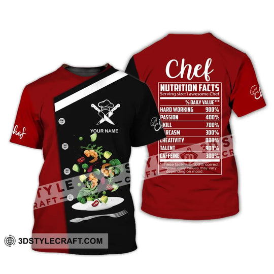 Unisex Shirt, Custom Name Shirt for Chef, Nutrition Fact Chef T-shirt, Chef Apparel style option 2