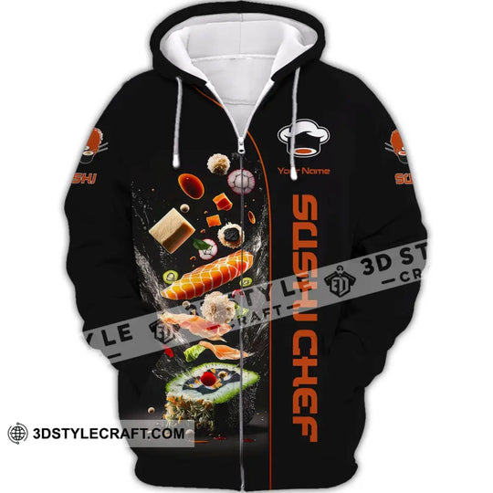 Unisex Shirt, Custom Name Shirt for Chef, Sushi Chef T-shirt, Chef Apparel style option 3