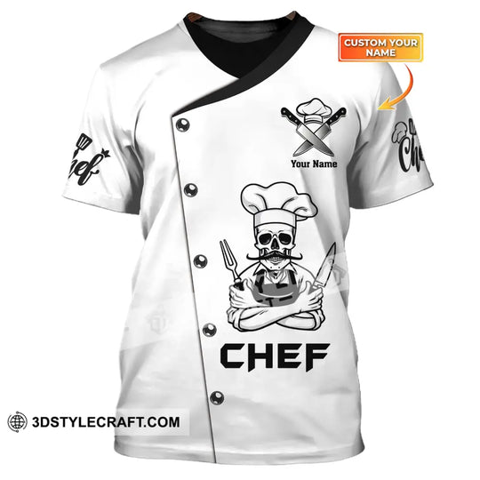 Unisex Shirt, Custom Name Shirt for Chef, Chef T-shirt, Chef Skull Beard, Chef Apparel style option 1