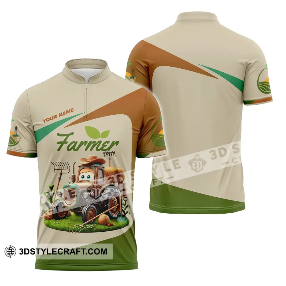 Unisex Shirt Custom Name For Farmer T-Shirt Hoodie Long Sleeve Zipper Polo / S T-Shirt