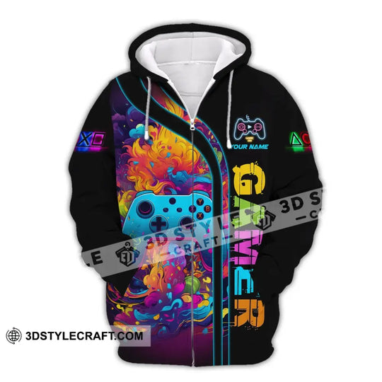 Unisex Shirt, Custom Name Shirt for Game Lover, Gamer T-shirt, Gift for Gamers style option 3