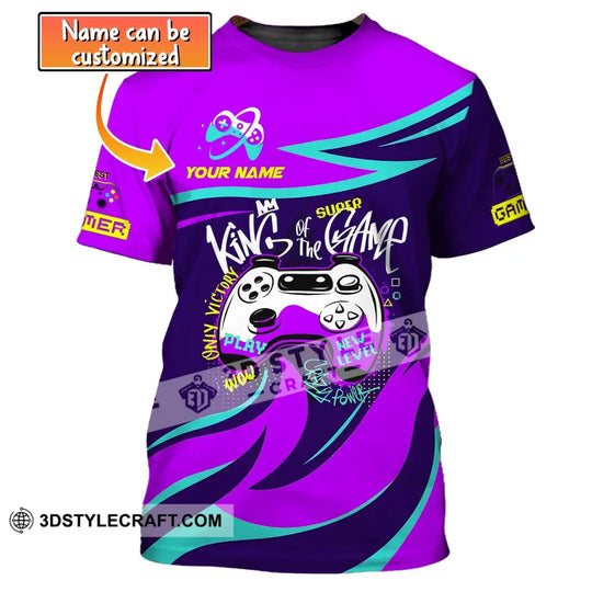 Unisex Shirt, Custom Name Shirt for Game Lover, King Of The Game, Gift for Gamers style option 1