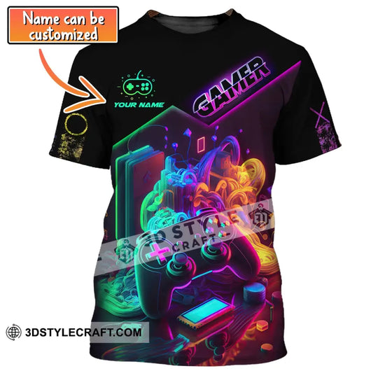 Unisex Shirt, Custom Name Shirt for Gamers, Gamer T-shirt, Gift for Game Lover style option 1