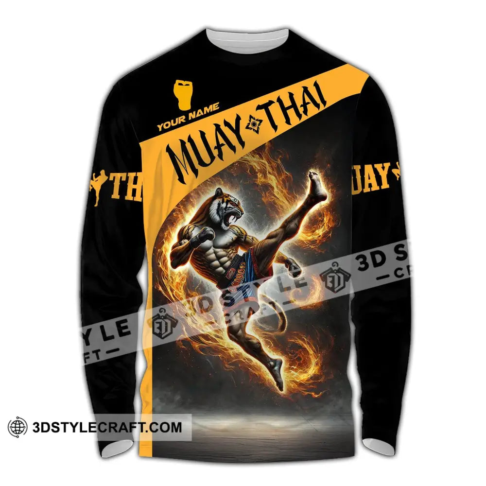 Unisex Shirt Custom Name For Muay Thai Lover T-Shirt Hoodie Long Sleeve / S T-Shirt
