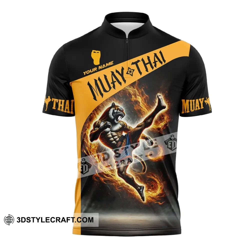 Unisex Shirt Custom Name For Muay Thai Lover T-Shirt Hoodie Long Sleeve Zipper Polo / S T-Shirt