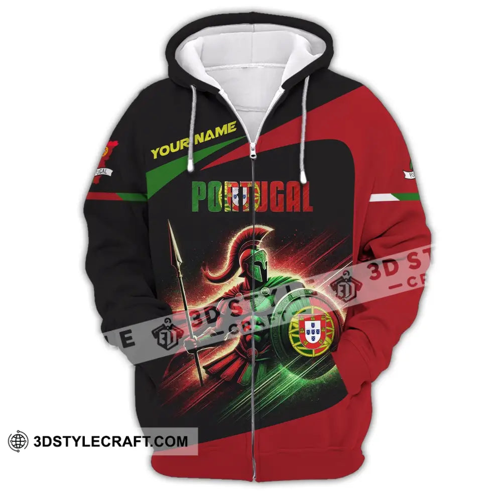 Unisex Shirt Custom Name For Portugal Lover T-Shirt Hoodie Long Sleeve Zipper / S T-Shirt