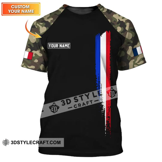 Unisex Shirt - Custom Name Shirt - France Logo Flag Color Line Shirt style option 1