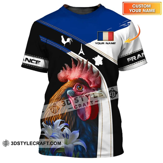 Unisex Shirt - Custom Name Shirt - France The Gallic Rooster Shirt style option 1