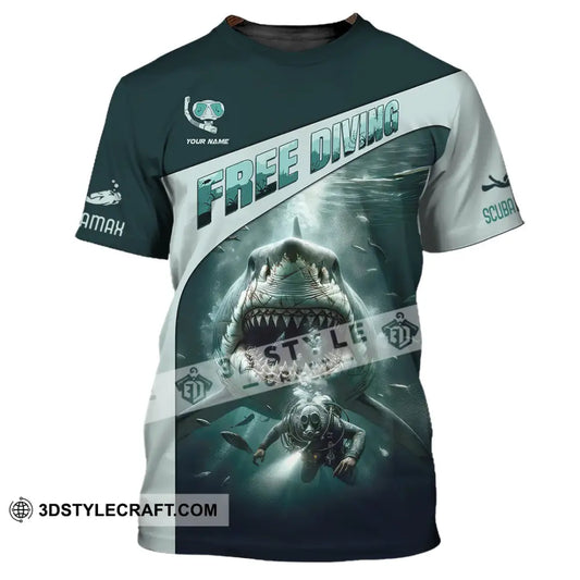 Unisex Shirt Custom Name Free Diving Gift T-Shirt / S T-Shirt