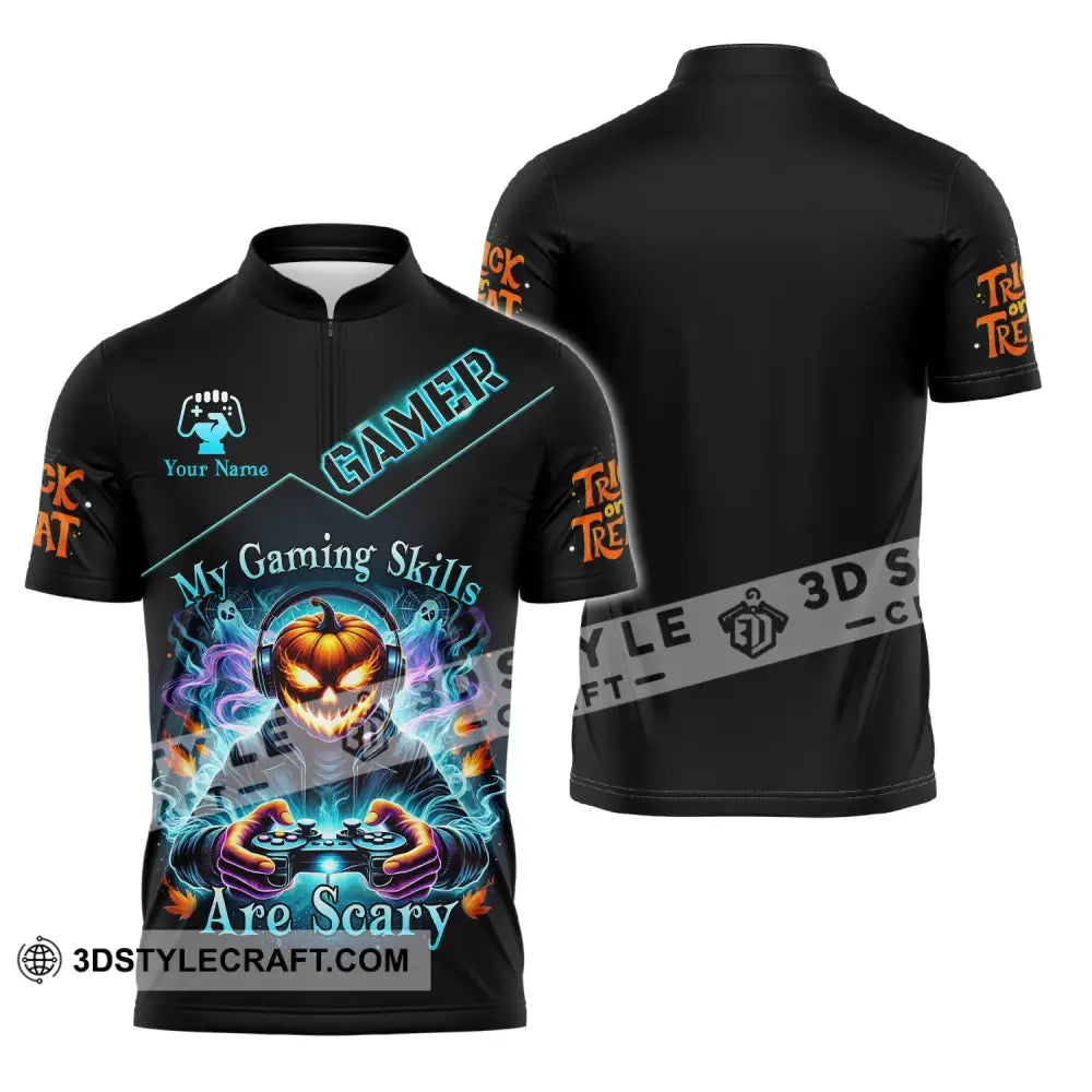 Unisex Shirt Custom Name Game Lover Hoodie Polo Long Sleeve Zipper / S T-Shirt