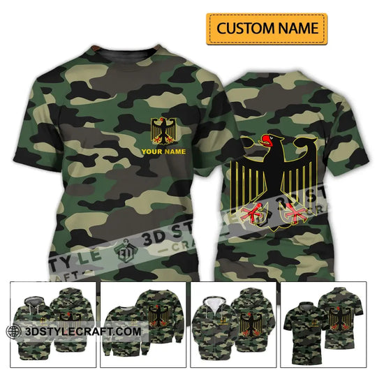 Unisex Shirt - Custom Name Shirt - Germany Camo All Over Shirt style option 2