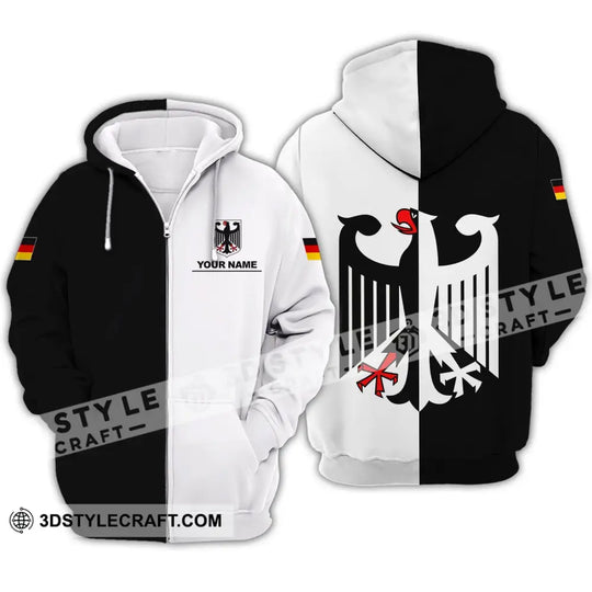 Unisex Shirt - Custom Name Shirt - Germany Deutschland Half Black Half White Sport Shirt style option 4