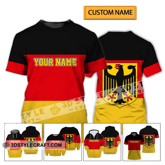Unisex Shirt - Custom Name Shirt - Germany Flag Warrior Style Shirt style option 2