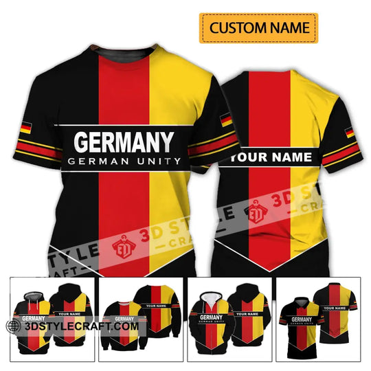 Unisex Shirt - Custom Name Shirt - Germany German Unity Shirt style option 2