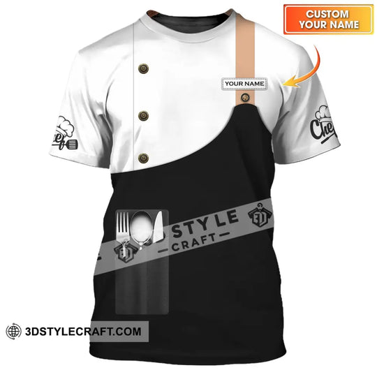 Unisex Shirt - Custom Name Shirt - Gift For Baker Kitchen, Custom Name Shirt For Chef, Knife Fork Spoon style option 1