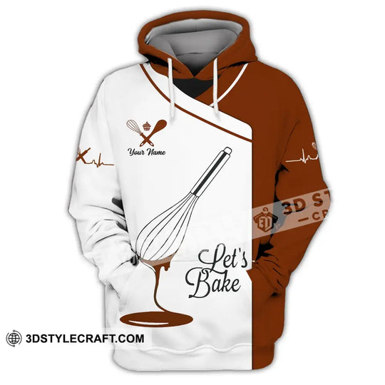 Unisex Shirt - Custom Name Shirt - Gift For Baker Kitchen, Let's Bake, Custom Name Chef Shirt style option 3
