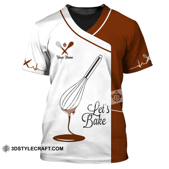 Unisex Shirt - Custom Name Shirt - Gift For Baker Kitchen, Let's Bake, Custom Name Chef Shirt style option 2