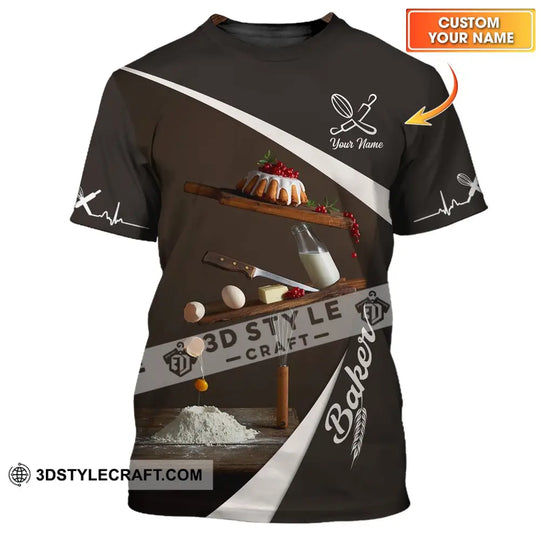 Unisex Shirt - Custom Name Shirt - Gift For Baker Kitchen, Making Cake, Custom Name Chef Shirt style option 1