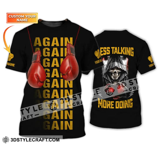 Unisex Shirt - Custom Name Shirt - Gift For Boxing Lover, Less Talking More Doing style option 1