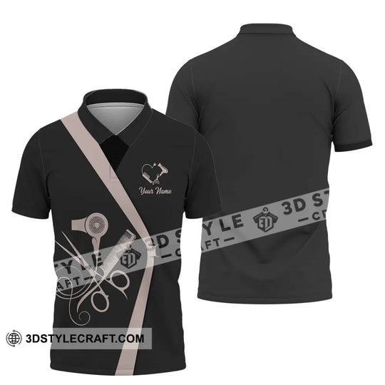 Unisex Shirt - Custom Name Shirt - Gift For Hairdresser Lover, Custom Name Hairdresser Dark 3D Shirt style option 4