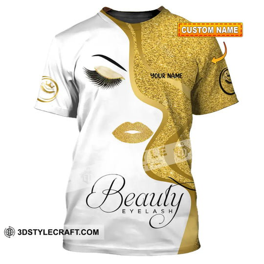 Unisex Shirt - Custom Name Shirt Gold Blink Beautiful Eyelash style option 1