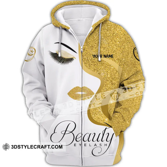 Unisex Shirt - Custom Name Shirt Gold Blink Beautiful Eyelash style option 2