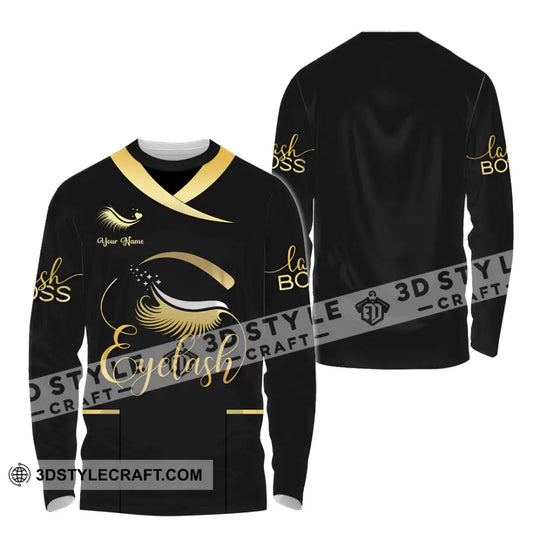 Unisex Shirt - Custom Name Golden Eyelash Shirt style option 4