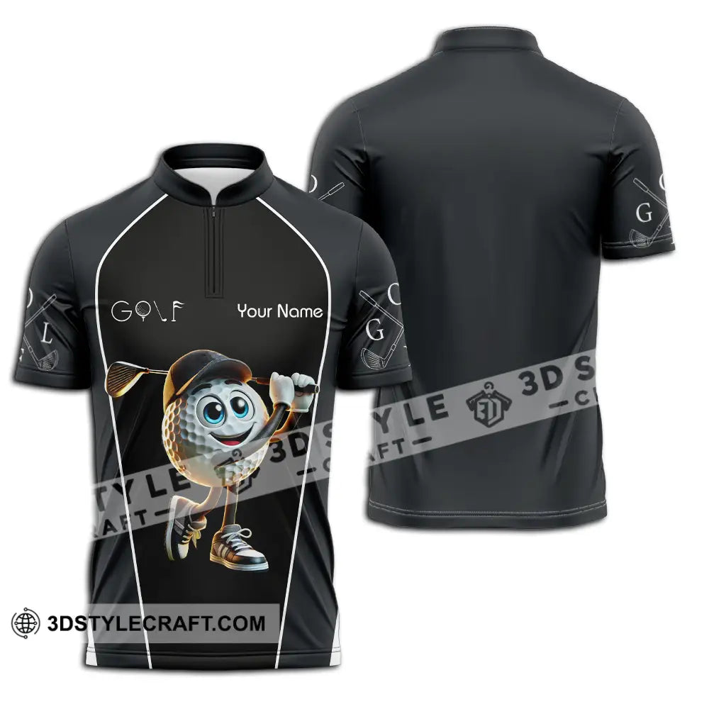 Unisex Shirt - Custom Name Golf Zipper Polo / S T-Shirt