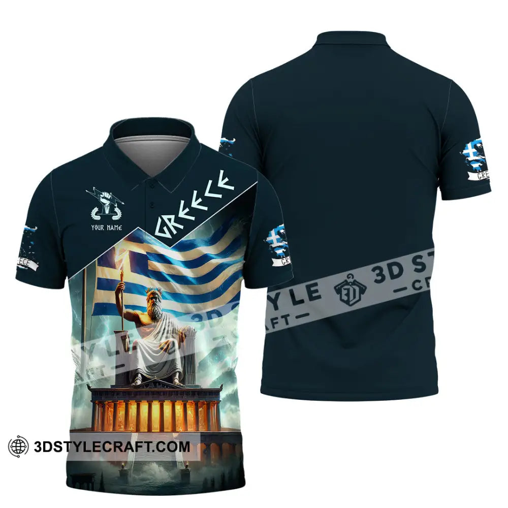 Unisex Shirt Custom Name Greece T-Shirt Lover Gift Polo / S T-Shirt