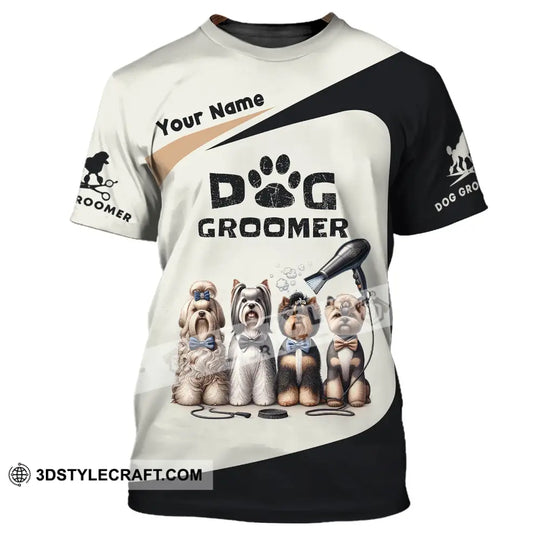 Unisex Shirt, Custom Name Groomer Shirt, Dog Groomer Hoodie, Pet Grooming T-Shirt style option 2