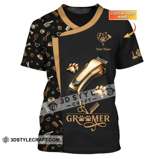 Unisex Shirt, Custom Name Groomer Shirt, Groomer Hoodie, Pet Groomer Shop Shirt, Gift for Pet Groomers style option 1