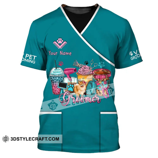 Unisex Shirt, Custom Name Groomer Shirt, Pet Groomer Hoodie, Pet Grooming T-Shirt style option 2