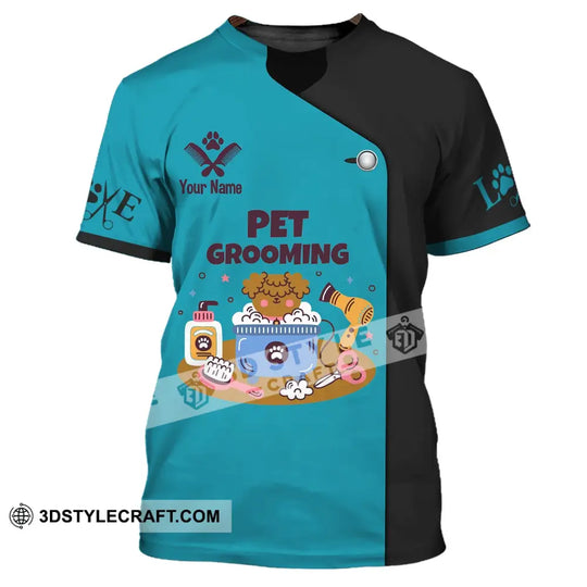 Unisex Shirt, Custom Name Groomer Shirt, Pet Groomer Hoodie, Pet Grooming T-Shirt style option 2