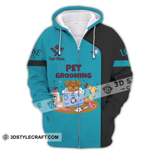 Unisex Shirt, Custom Name Groomer Shirt, Pet Groomer Hoodie, Pet Grooming T-Shirt style option 3