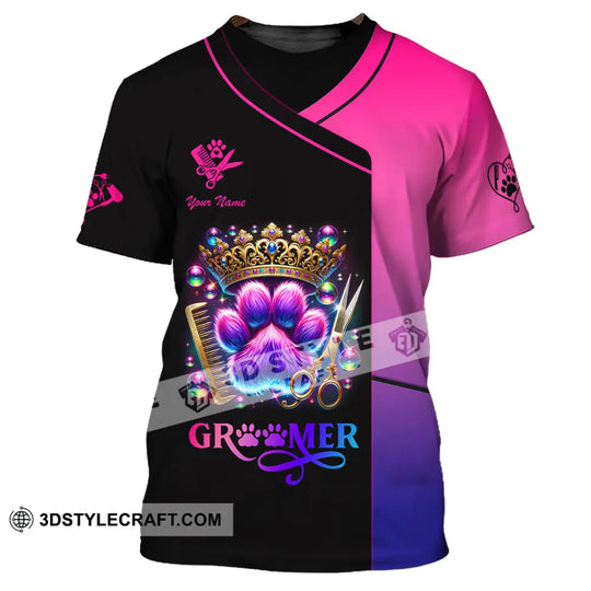 Unisex Shirt, Custom Name Groomer Shirt, Pet Shop T-Shirt style option 2