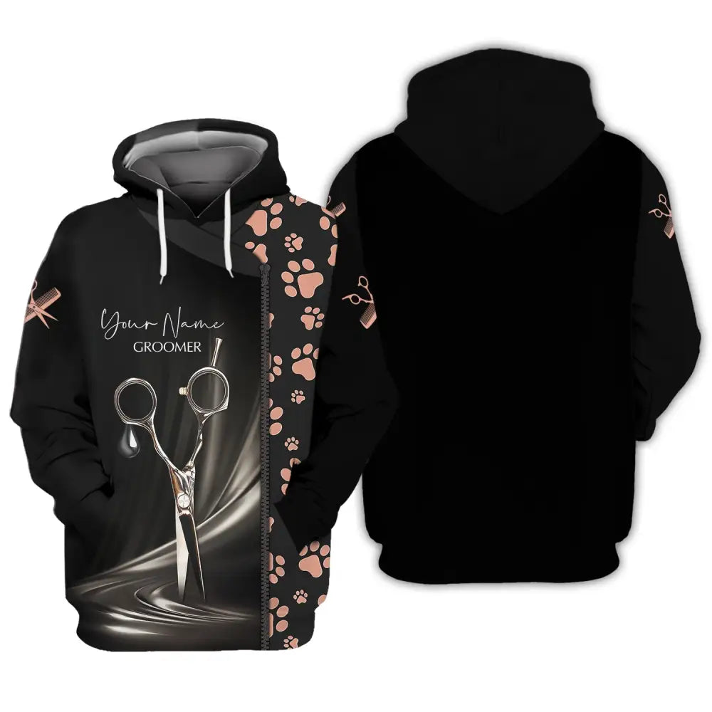 Unisex Shirt Custom Name Groomer T-Shirt Gift For Hoodie / S