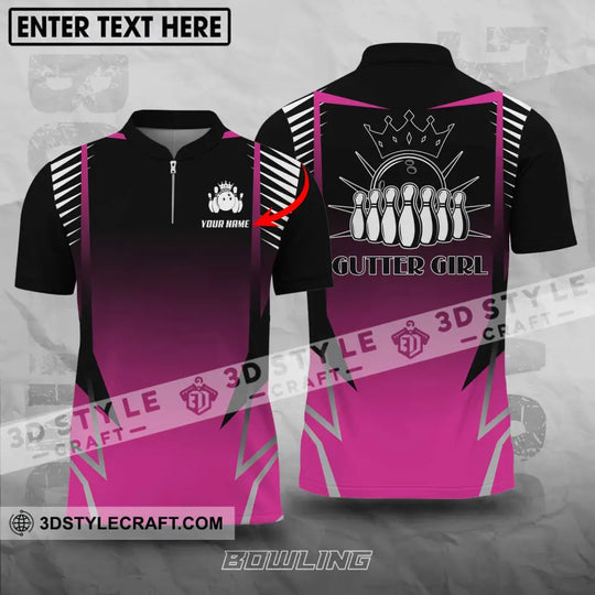 Unisex Shirt - Custom Name Gutter Bowling Shirt style option 1