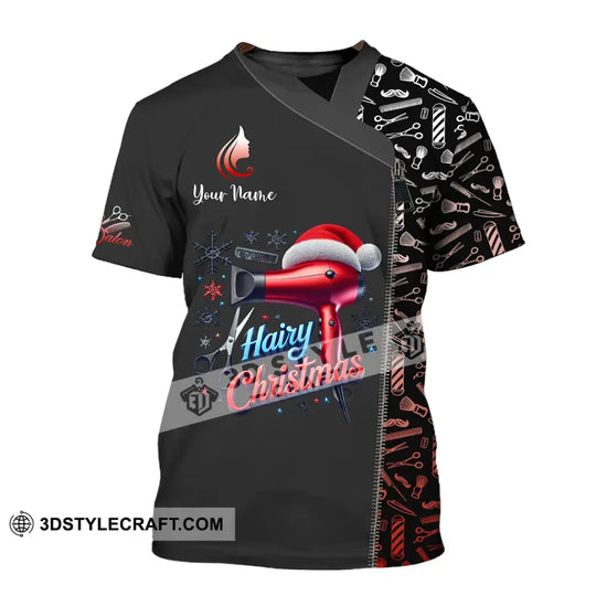 Unisex Shirt, Custom Name Hair Salon Christmas Shirt, Hairdresser Shirt, Christmas Gift style option 2